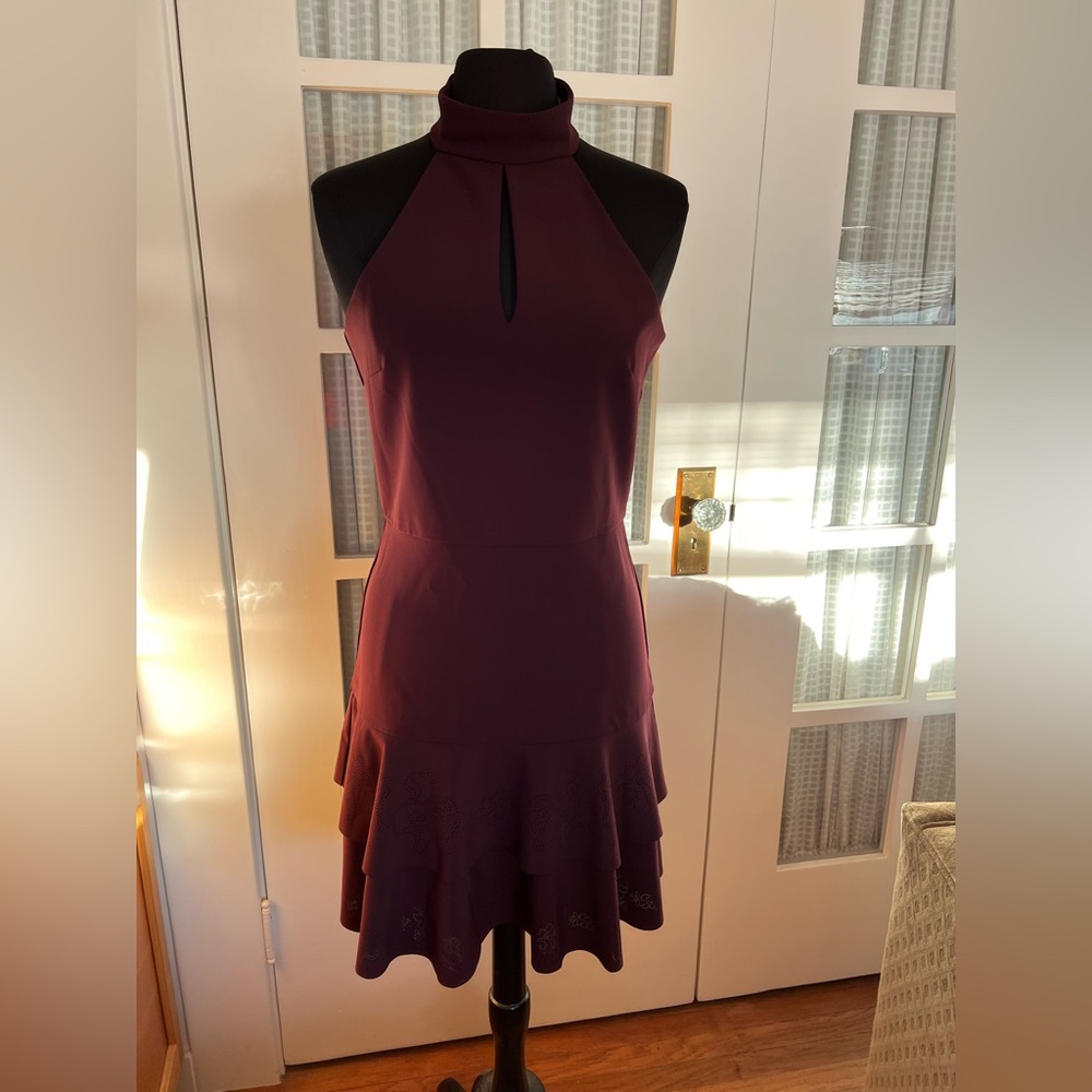 Parker Deep Red Halter Mini Dress